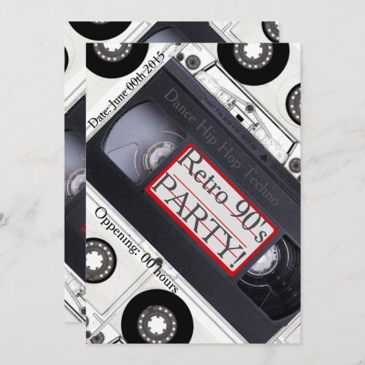 Retro 90er-Cover Einladung (Vorne/Hinten)