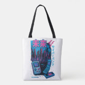 Retro 90er Cyberpunk Neon Tote Bag Tasche (Rückseite)