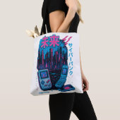 Retro 90er Cyberpunk Neon Tote Bag Tasche (Von Nahem)