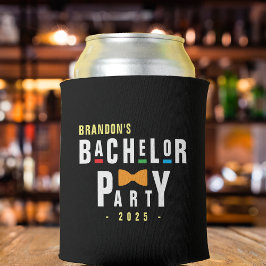 Retro 90er farbenfrohe Bowtie Bachelor Party Black Dosenkühler