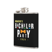 Retro 90er farbenfrohe Bowtie Bachelor Party Black Flachmann (Links)