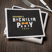 Retro 90er farbenfrohe Bowtie Bachelor Party Black Serviette