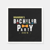 Retro 90er farbenfrohe Bowtie Bachelor Party Black Serviette (Vorderseite)