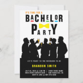 Retro 90er farbenfrohe Bowtie Bachelor Party Einladung (Vorderseite)