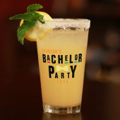 Retro 90er farbenfrohe Bowtie Bachelor Party Glas