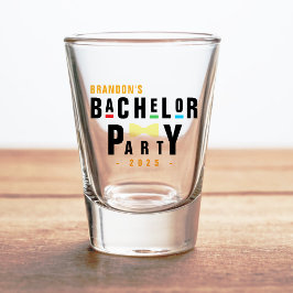 Retro 90er farbenfrohe Bowtie Bachelor Party Schnapsglas