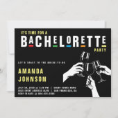 Retro 90er farbenfrohe Junggeselinnen-Abschied Bla Einladung (Vorderseite)