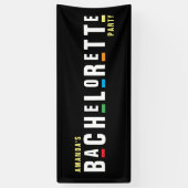 Retro 90er farbiger Junggeselinnen-Abschied Schwar Banner (Vertikal)