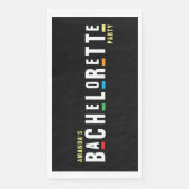 Retro 90er farbiger Junggeselinnen-Abschied Schwar Serviette (Vorderseite)