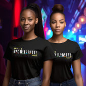 Retro 90er farbiger Junggeselinnen-Abschied Schwar T-Shirt