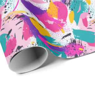 Retro-90er-Fliesenmuster-Party Geschenkpapier