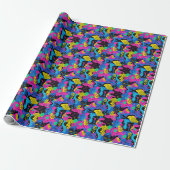 Retro-90er-Fliesenmuster-Party Geschenkpapier (Ungerollt)