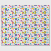 Retro-90er-Fliesenmuster-Party  Geschenkpapier (Flach)