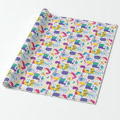 Retro-90er-Fliesenmuster-Party  Geschenkpapier (Ungerollt)