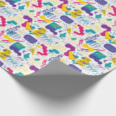 Retro-90er-Fliesenmuster-Party  Geschenkpapier (Ecke)