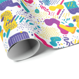 Retro-90er-Fliesenmuster-Party Geschenkpapier