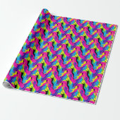 Retro-90er-Fliesenmuster-Party Geschenkpapier (Ungerollt)