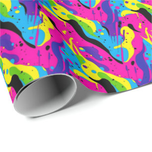 Retro-90er-Fliesenmuster-Party Geschenkpapier