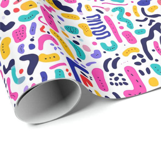 Retro-90er-Fliesenmuster-Party Geschenkpapier (Rolleneckpunkt)