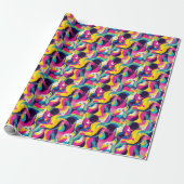 Retro-90er-Fliesenmuster-Party  Geschenkpapier (Ungerollt)