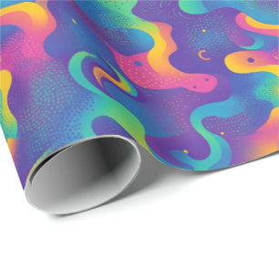 Retro-90er-Fliesenmuster-Party Geschenkpapier