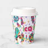 Retro 90er Funky Neon Glow Cassette Tape Geburtsta Pappbecher (Rechts)