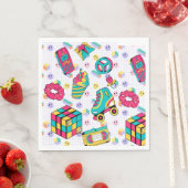 Retro 90er Funky Neon Glow Cassette Tape Geburtsta Serviette (Beispiel)