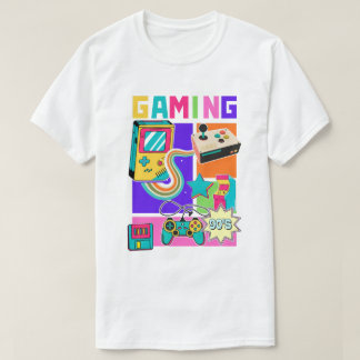 Retro-90er-Gaming-Neon-Arcade-Collage T-Shirt