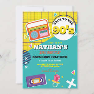 Retro 90er Geburtstagsfrauen Party der 90er Jahre Einladung
