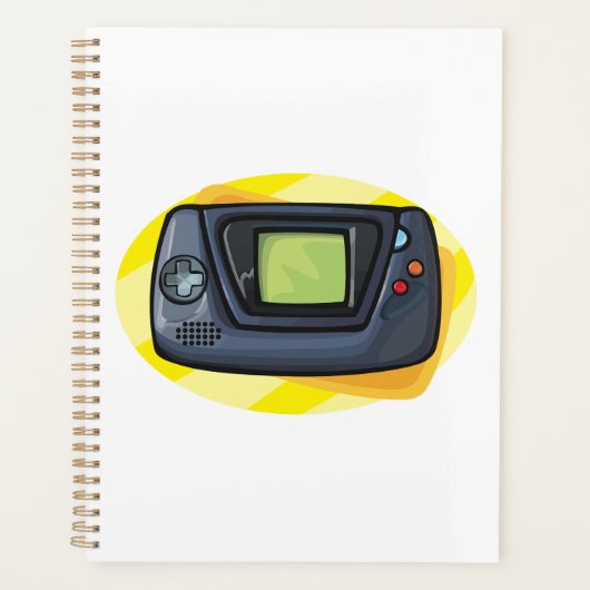 Retro-90er-Handheld-Spielekonsole Gamer Planer (Vorderseite)