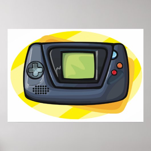Retro-90er-Handheld-Spielekonsole-Gamer Poster (Vorne)