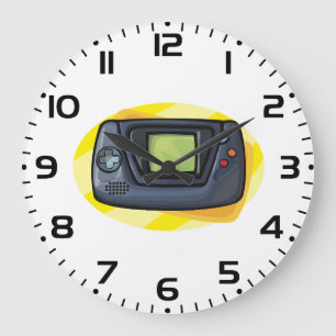 Retro-90er-Handheld-Spielkonsole-Gamer Große Wanduhr