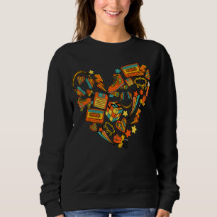 Retro 90er Herz I Liebe Die 90er Frauen Roller Ska Sweatshirt