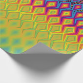 Retro 90er-Jahre Abstraktes Neon Color-Muster Geschenkpapier (Ecke)