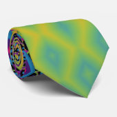 Retro 90er-Jahre Abstraktes Neon Color-Muster Krawatte (Gerollt)
