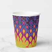 Retro 90er-Jahre Abstraktes Neon Color-Muster Pappbecher (Rechts)