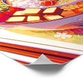 Retro 90er Jahre Anime Japanese Food Bowl Ästhetik Poster (Ecke)