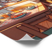 Retro 90er Jahre Anime Kitchen Kühlschrank & Table Poster (Ecke)