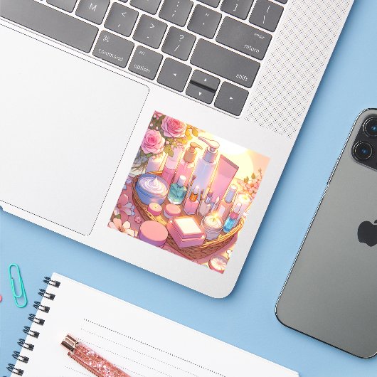 Retro 90er Jahre Anime Skin Care Ästhetik Aufkleber (Laptop mit iPhone)