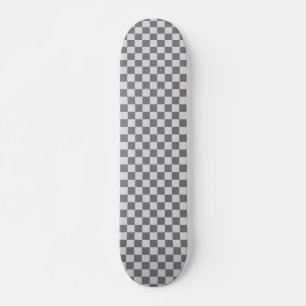 Retro 90er Jahre Grau Kariertes Muster Schachbrett Skateboard