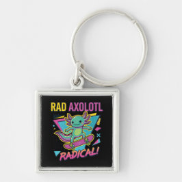 Retro 90er Jahre Stil Axolotl Skateboard Rad Neon Schlüsselanhänger