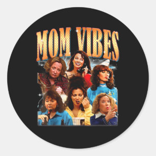 Retro 90er Mama Vibe Shirt Mütter Tag Sonne Mama Runder Aufkleber