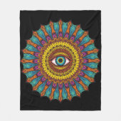 Retro 90er Mandala | Psychedelisches Third-Eye-Gra Fleecedecke (Vorderseite)