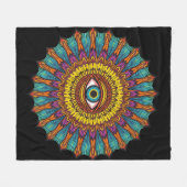 Retro 90er Mandala | Psychedelisches Third-Eye-Gra Fleecedecke (Vorderseite (Horizontal))