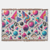 Retro 90er Memphis Geometrisch Neon Fette Wurfdeck Decke (Vorderseite)