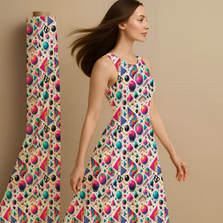 Retro 90er Memphis Geometrischer Neon Fetter Stoff