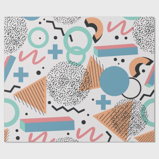 Retro-90er-Memphis-Muster Geschenkpapier (Flach)