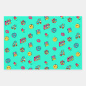 Retro 90er Muster lila rosa aquamarines Party Geschenkpapier Set (Vorderseite 2)