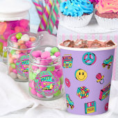Retro 90er Muster lila rosa aquamarines Party Pappbecher