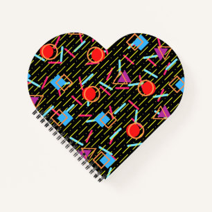 Retro 90er Nostalgic Heart Shaped Notebook Mini Notizblock